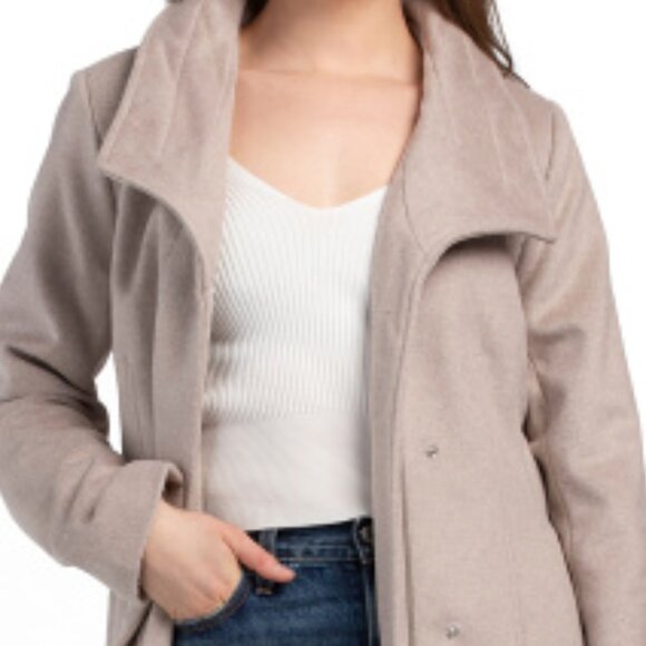 COLE HAAN Bone Wool Blend Maxi Wrap Coat - Picture 3 of 3